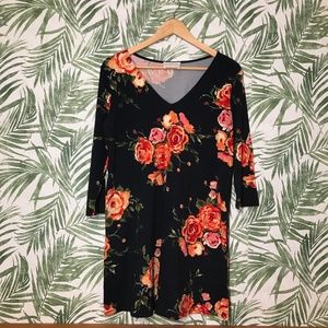 French Grey Floral Dress